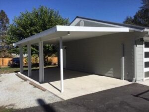 Stylish aluminum patio cover offering durable shelter and aesthetic appeal